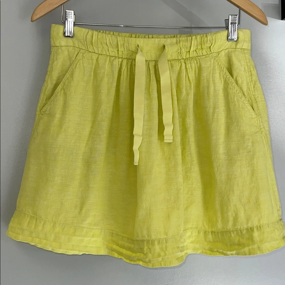 J. Crew Preppy Light Yellow Retro Linen Skirt Sz 4